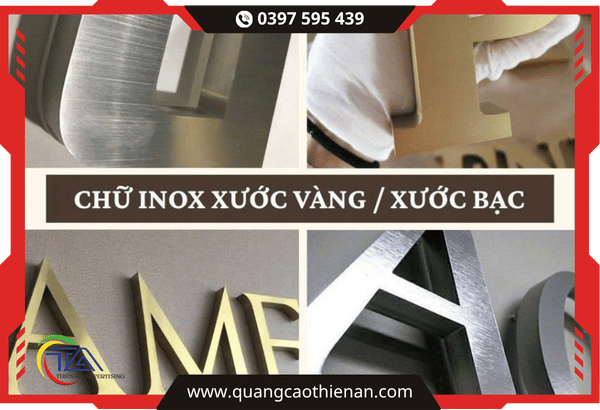 Chữ Inox Xước Vàng/Xước Bạc