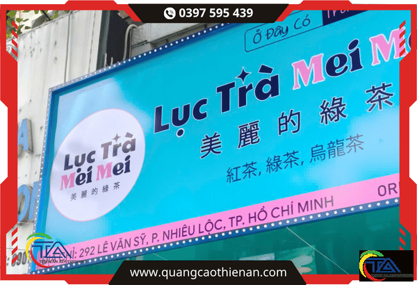 Bảng hiệu tiệm trà sữa