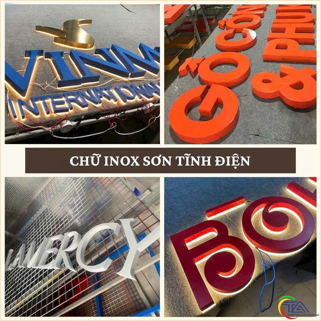 Chữ inox sơn tĩnh điện
